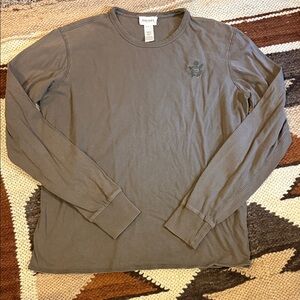 Rare Diesel Men's Dark Green Metal Logo Long Sleeve Tee